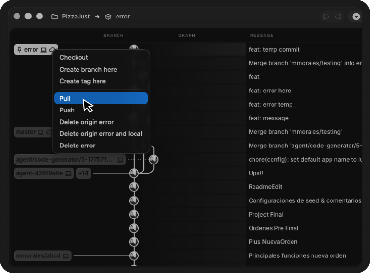 Branch reviewer interface